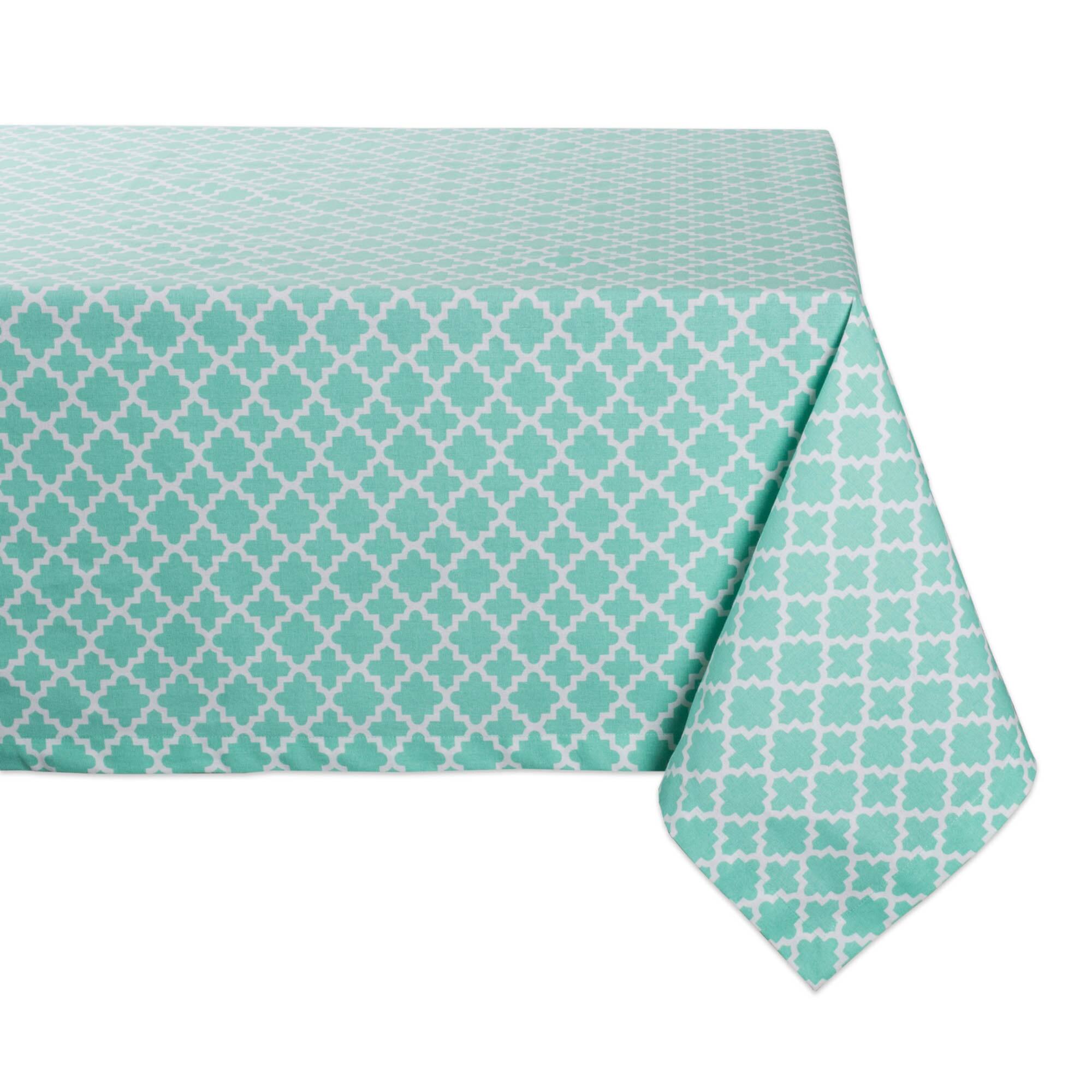Aqua Lattice Tablecloth 60" x 84"